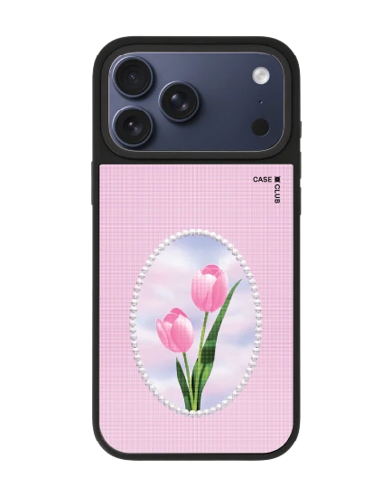 เคสกระจก iphone 17 pro max matte magsafe กรอบรูปดอกทิวลิป