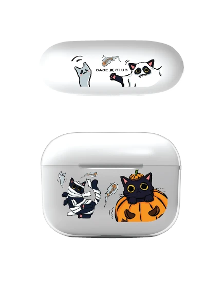airpods pro 3 clear case halloween cat