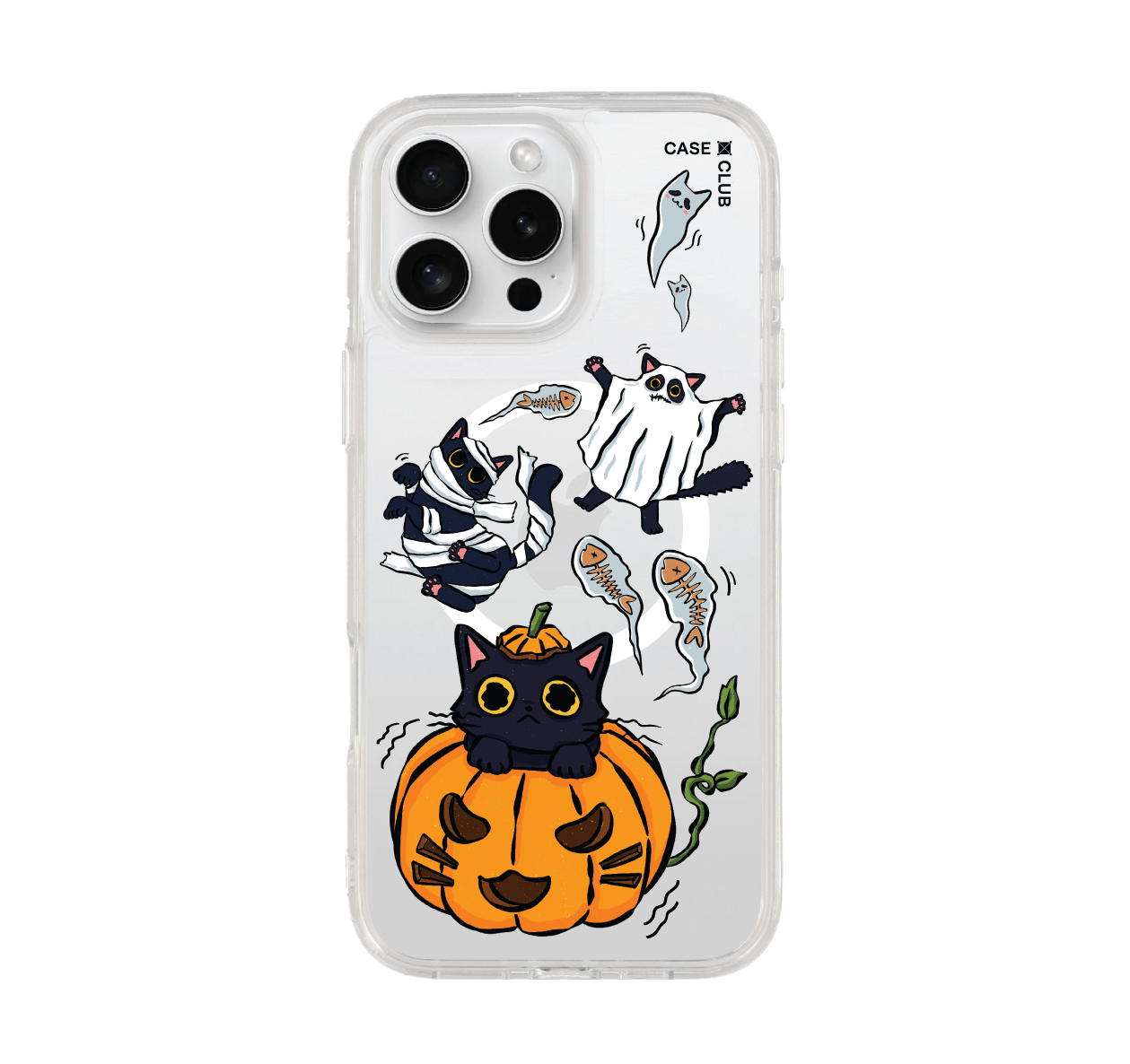เคสใส iphone 16 pro max magsafe แมวฮาโลวีน