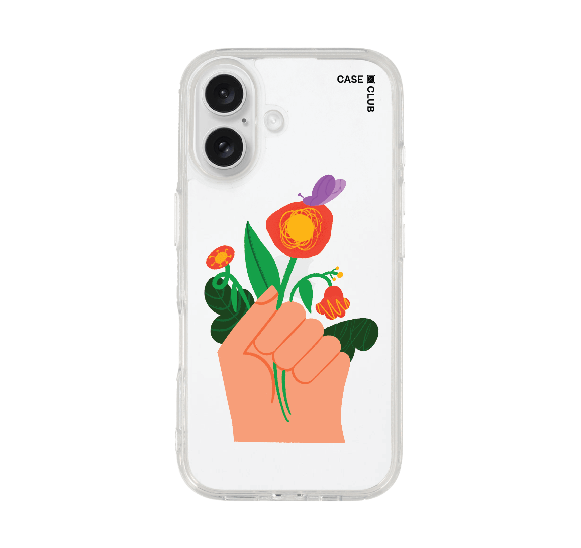 เคสใส iphone 16 มือถือดอกไม้