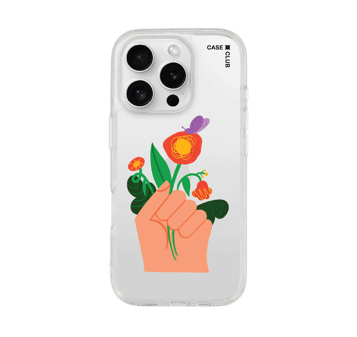เคสใส iphone 16 pro มือถือดอกไม้