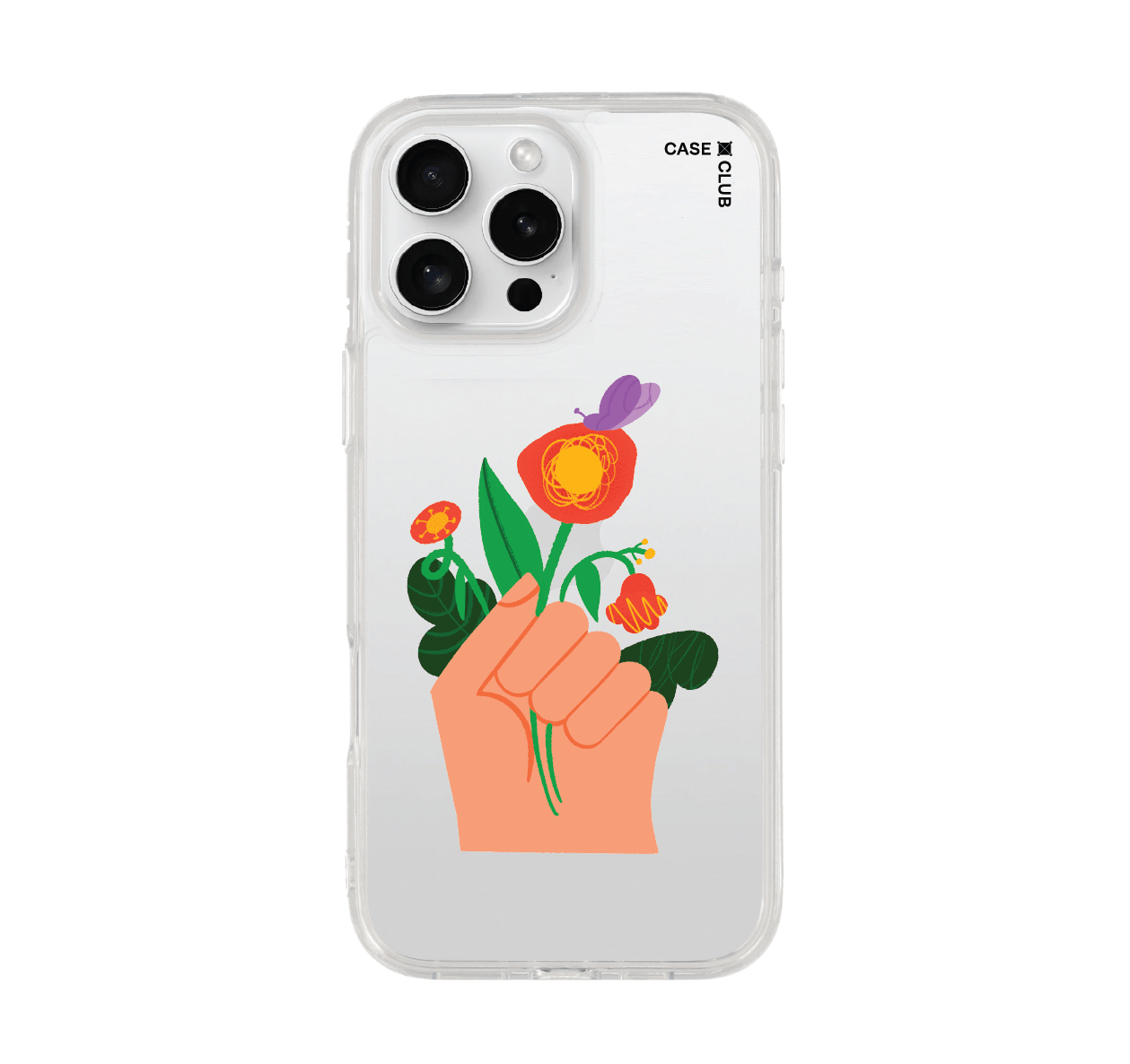 เคสใส iPhone 16 Pro Max มือถือดอกไม้
