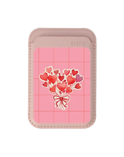 baby pink wallet magsafe heart bouquet