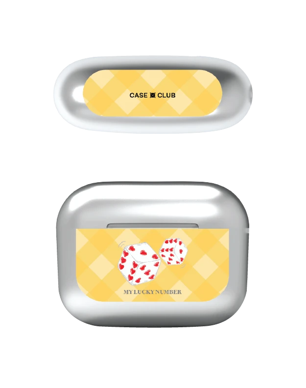 airpods pro 3 silver case heart dice