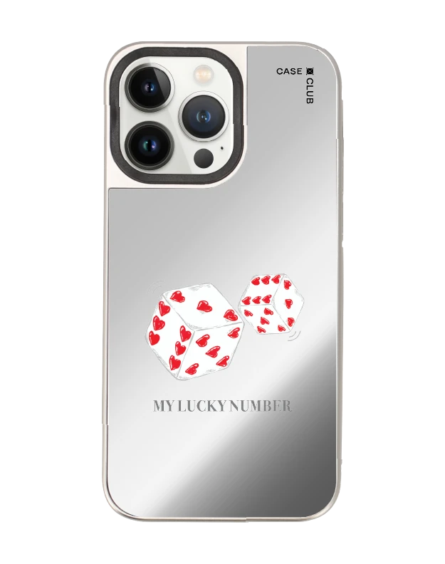 เคสกระจก iphone 14 pro max magsafe ลูกเต๋าหัวใจ