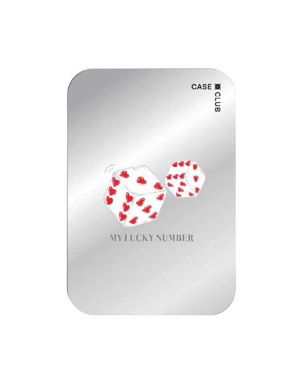 magnetic mirror cardholder stand heart dice