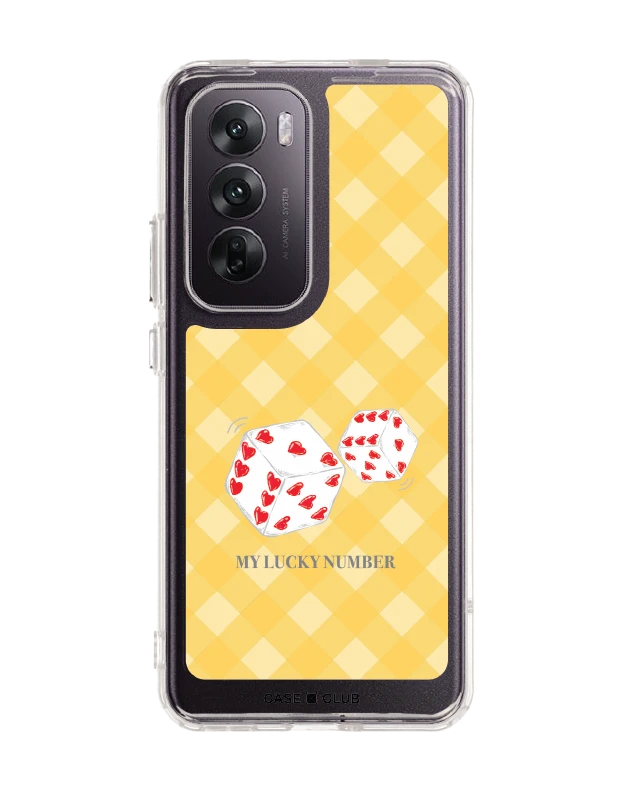 oppo reno 12 clear case heart dice
