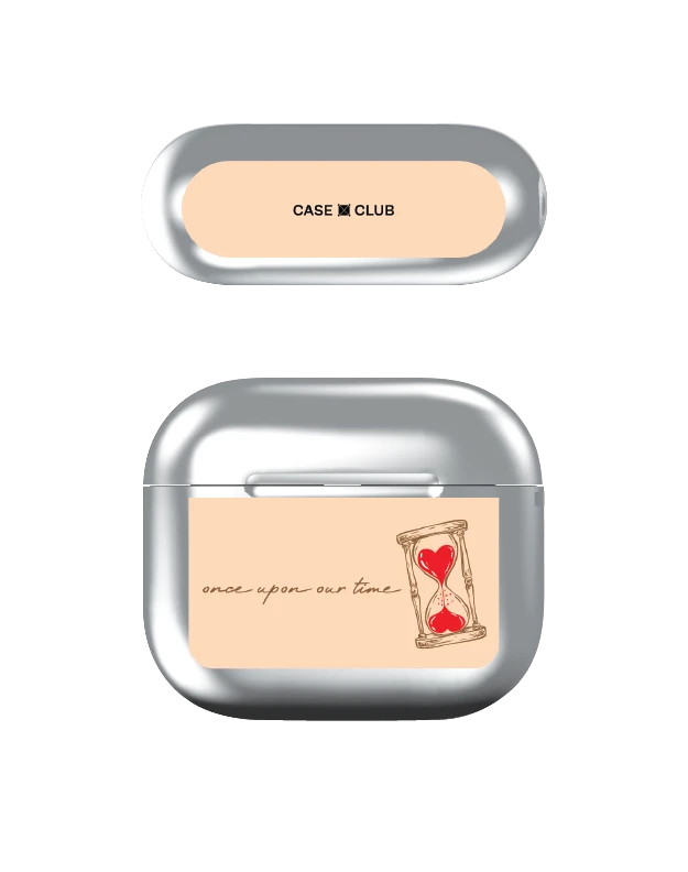 เคสสีเงิน airpods รุ่น 3 นาฬิกาทรายหัวใจ