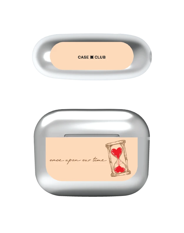 airpods pro 3 silver case heart hourglass