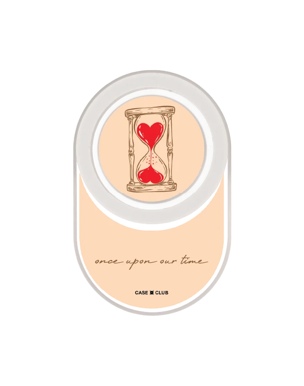 clear popgrip heart hourglass