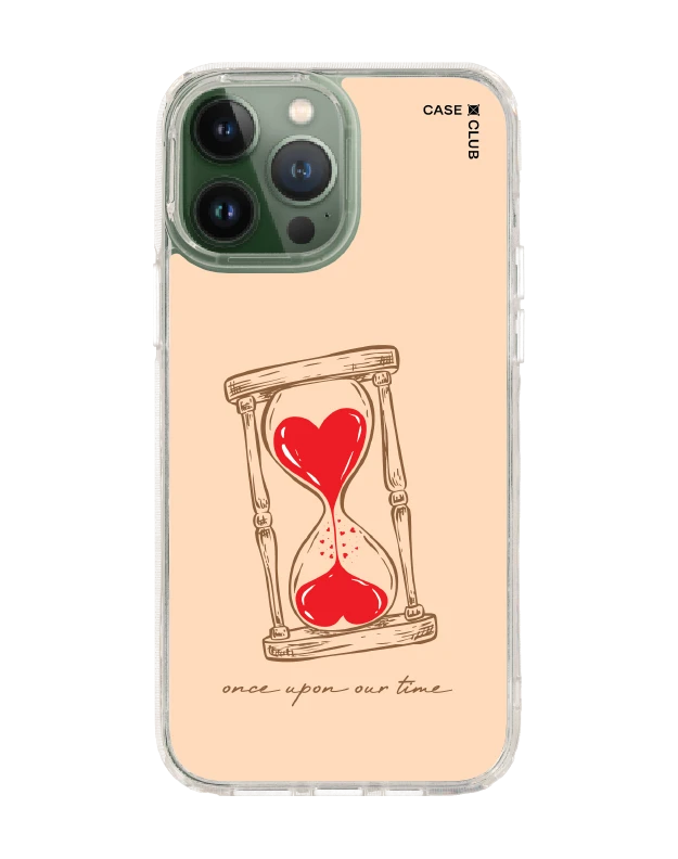 iphone 12/ 13 pro max clear case heart hourglass