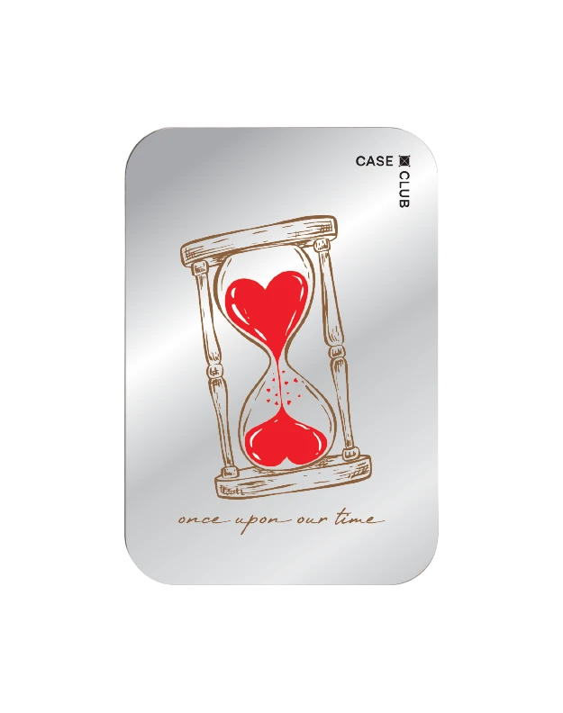 magnetic mirror cardholder stand heart hourglass