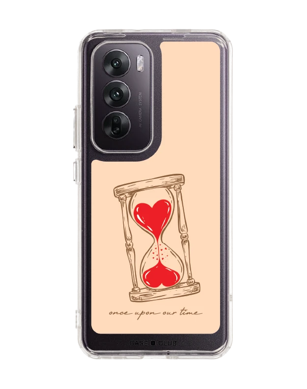 oppo reno 12 clear case heart hourglass