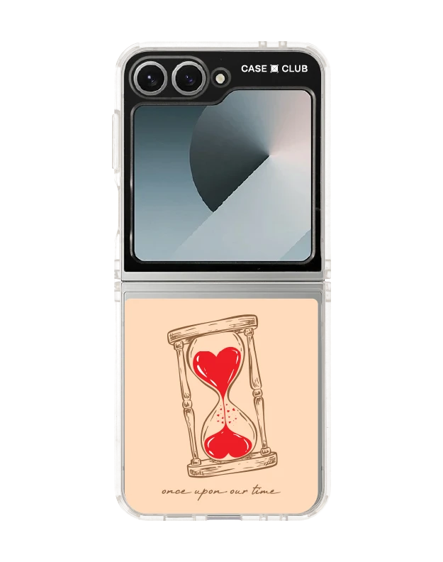 samsung galaxy z flip 6 clear case heart hourglass