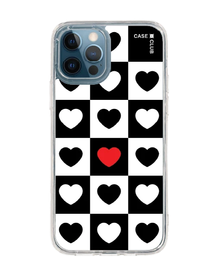 iphone 12/12 pro clear case heart parade