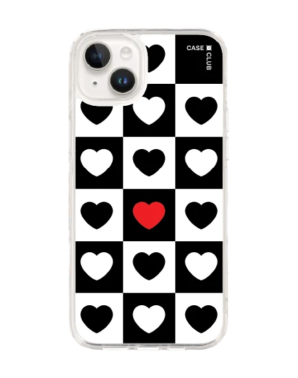 iphone 14 plus clear case heart parade