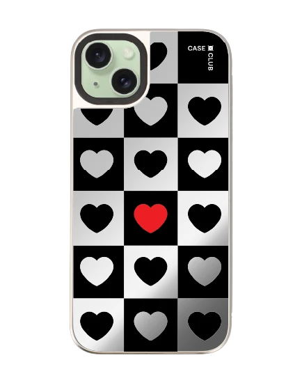 เคสกระจก iphone 15 plus magsafe พาเหรดรูปหัวใจ