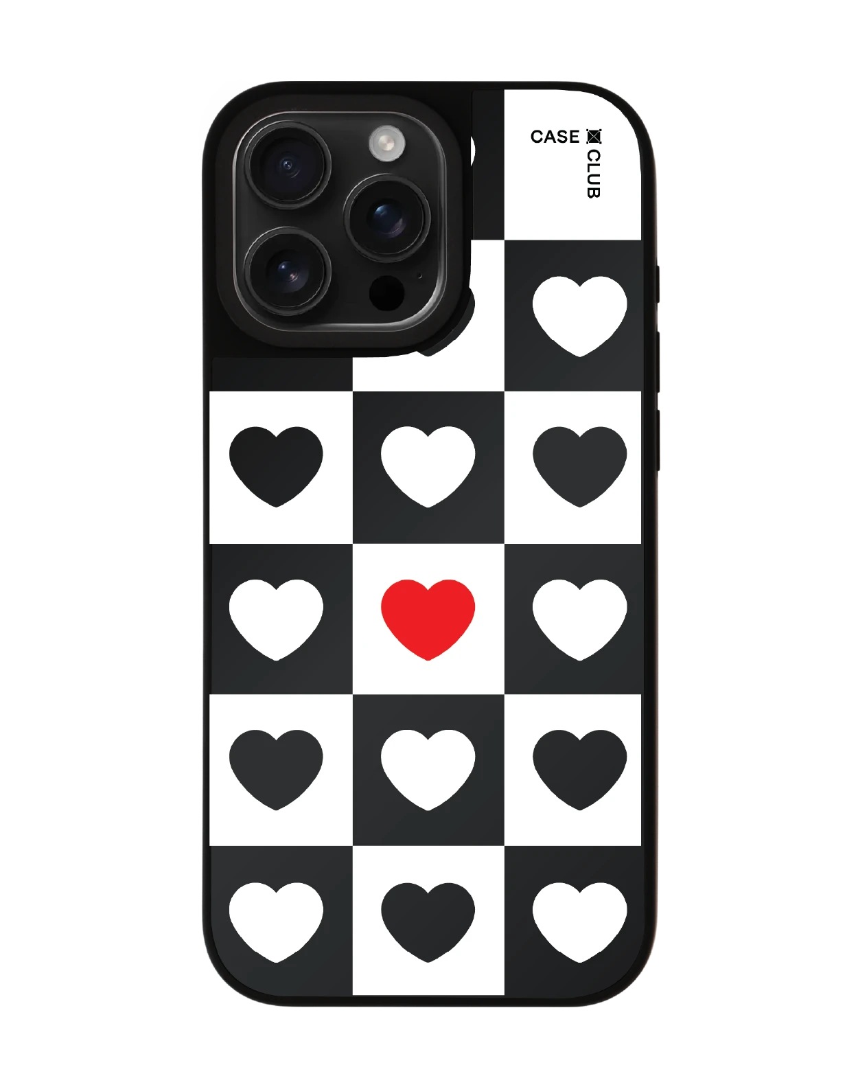 เคสกระจกดำด้าน iphone 16 pro max magsafe พาเหรดรูปหัวใจ