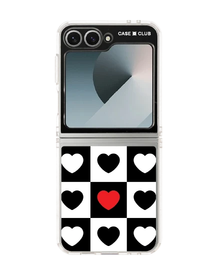 samsung galaxy z flip 6 clear case heart parade