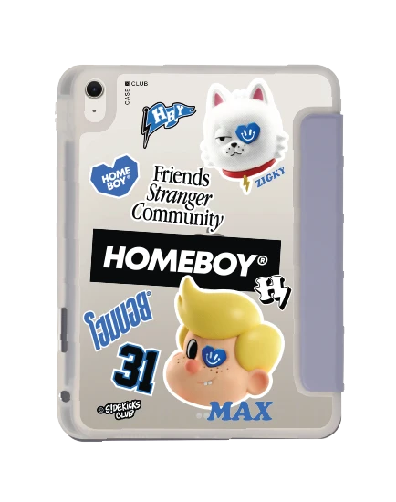 เคสใส ipad air4/5/6/7 11" 2025 (m2/m3) สีม่วง homeboy คู่หูแม็กซิกกี้