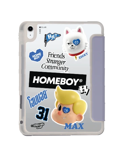 ipad gen 10th/11th 2025 clear purple homeboy sidekick crew