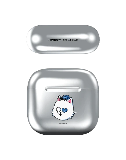 เคสสีเงิน airpods 4 homeboy เจ้าแมวซิคกี้