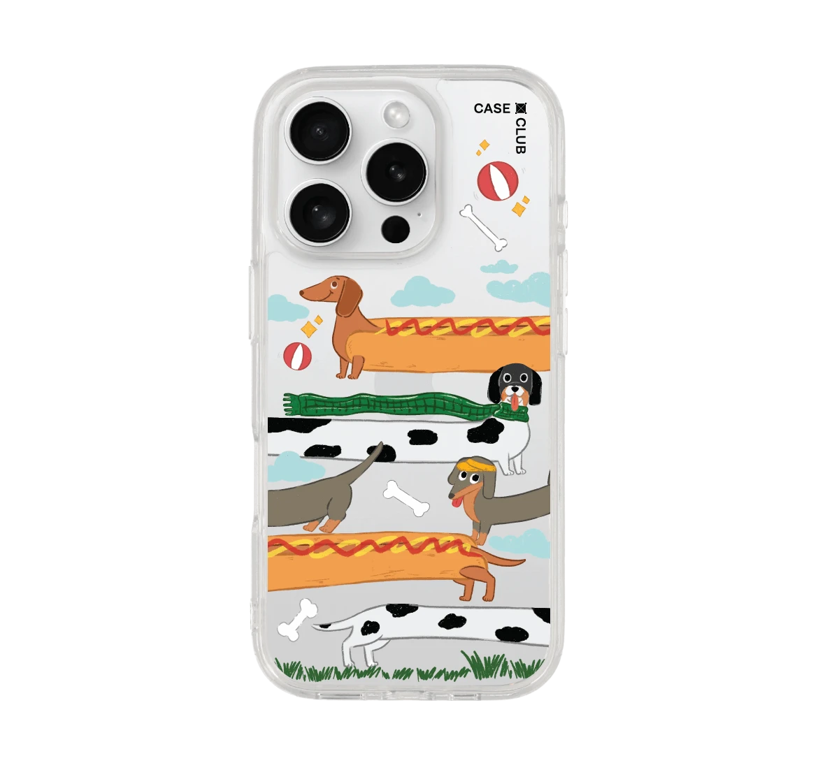 เคสใส iphone 16 pro น้องหมาดัชชุนแก๊งเพื่อนซี้