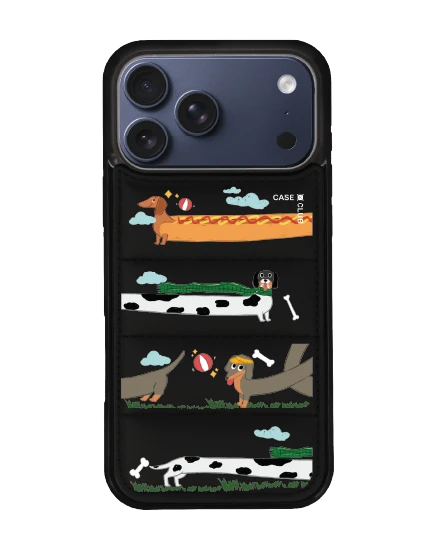 เคส iphone 17 pro max puffy สีดำ น้องหมาดัชชุนแก๊งเพื่อนซี้