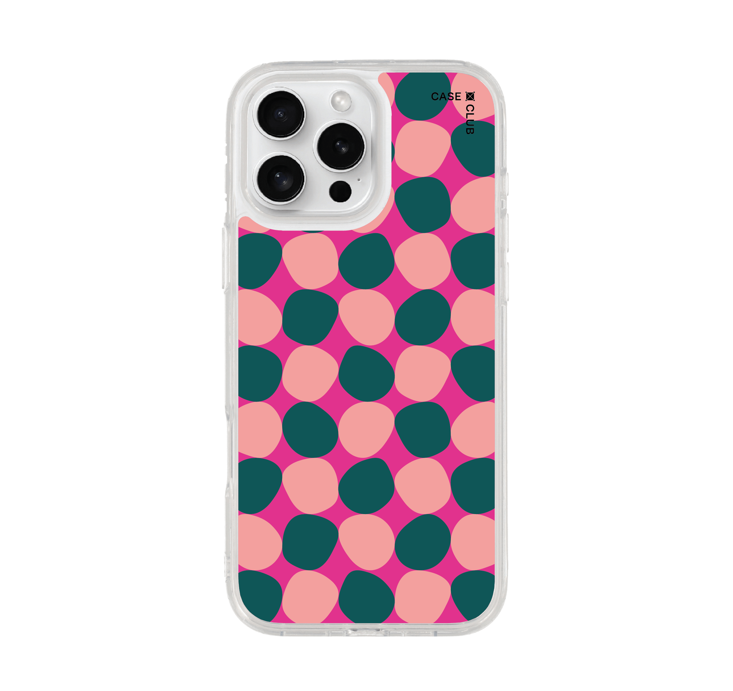 เคสใส iPhone 16 Pro Max ลายจุดชมพู