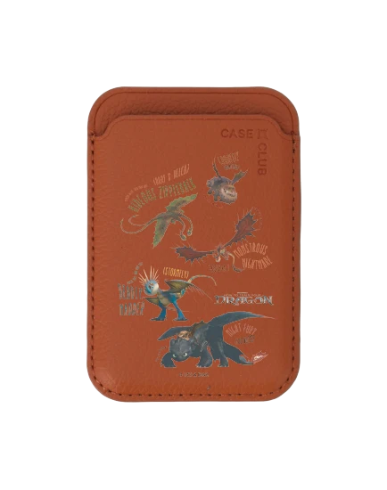 กระเป๋าใส่บัตร magsafe น้ำตาล เขี้ยวกุดและผองเพื่อนมังกร