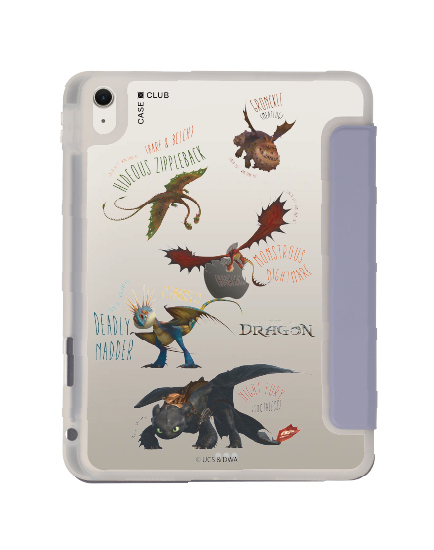 ipad air4/5/6/7 11" 2025 (m2/m3) clear purple httyd dragon team