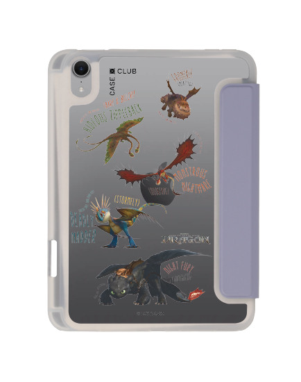เคสใส ipad mini 7 สีม่วง httyd dragon team