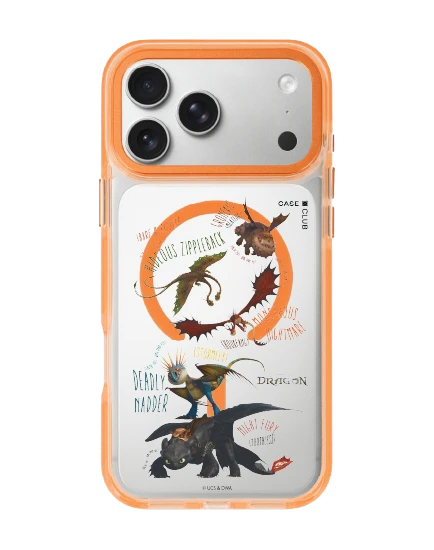 เคสใสสีส้ม iphone 17 pro max magsafe เขี้ยวกุดและผองเพื่อนมังกร