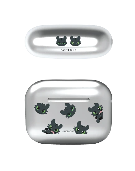 เคสสีเงิน airpods pro 2 กระจกลายเขี้ยวกุด