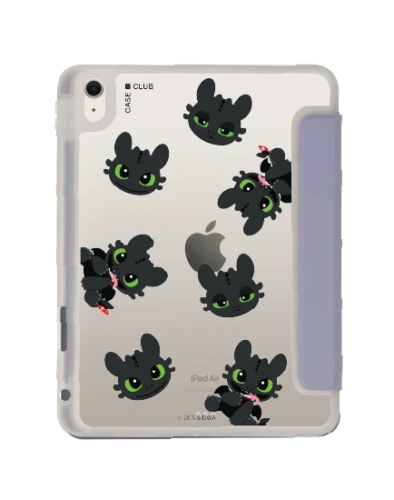 เคสใส ipad air4/5/6/7 11" 2025 (m2/m3) สีม่วง กระจกลายเขี้ยวกุด