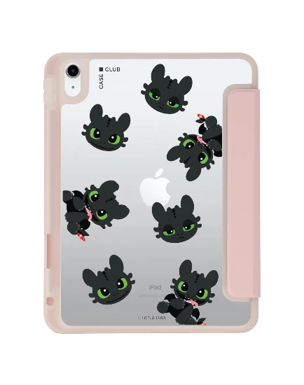 เคสใส ipad gen 10th/11th 2025 สีชมพู กระจกลายเขี้ยวกุด