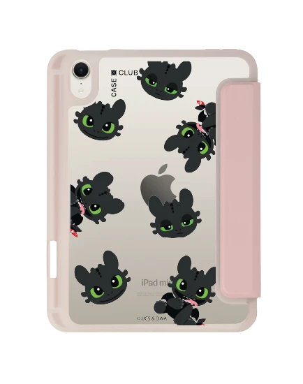 เคสใส ipad mini 7 สีชมพู กระจกลายเขี้ยวกุด