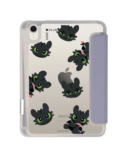 เคสใส ipad mini 7 สีม่วง กระจกลายเขี้ยวกุด