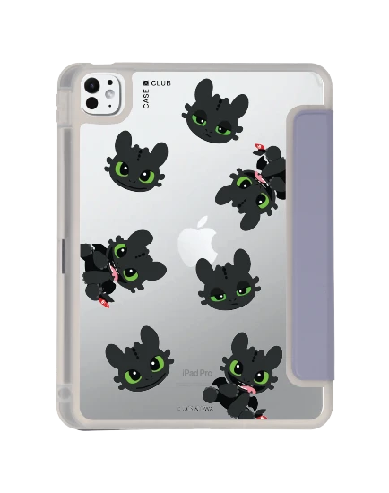 ipad pro 11" (2024) clear purple httyd toothless mood