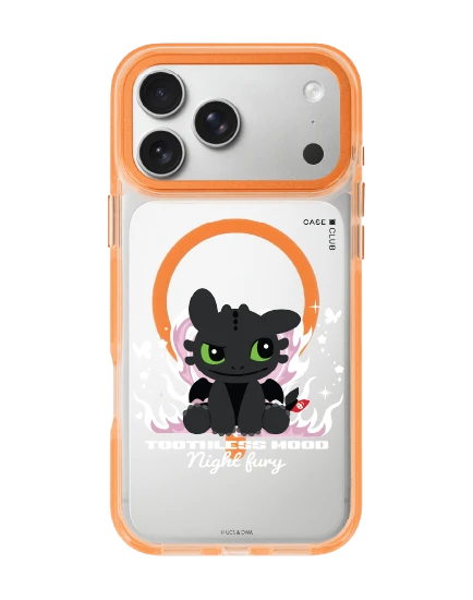 iphone 17 pro max clear orange magsafe httyd toothless night fury