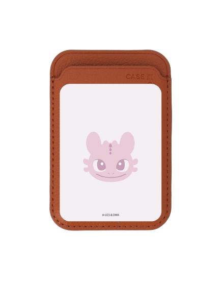กระเป๋าใส่บัตร magsafe น้ำตาล httyd toothless pink pattern