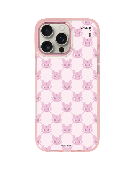iphone 16 pro max clear pink magsafe httyd toothless pink pattern