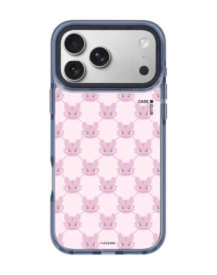 เคสใส iphone 17 pro max magsafe สีฟ้า เขี้ยวกุดชมพูพาสเทลแสนหวาน