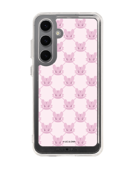 samsung galaxy s24 fe clear case httyd toothless pink pattern