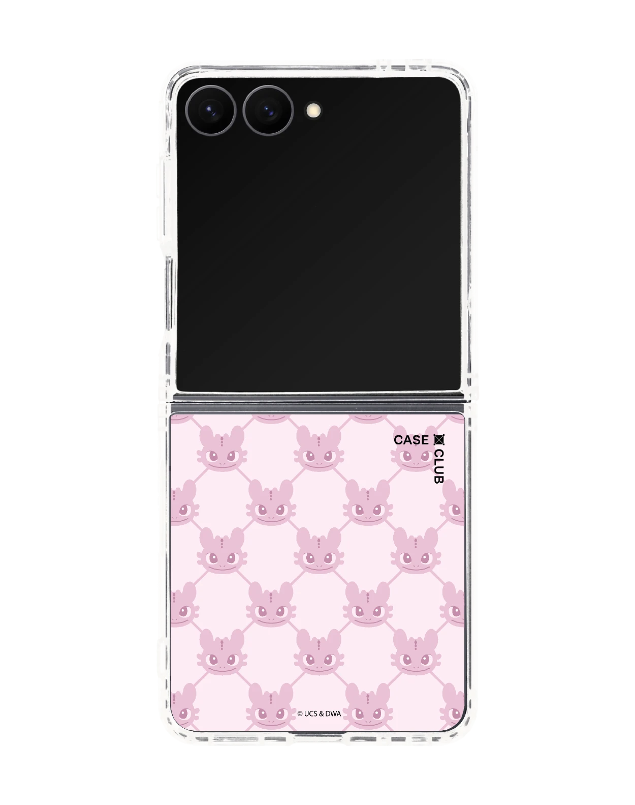 เคสใส samsung galaxy z flip 8 magsafe เขี้ยวกุดชมพูพาสเทล