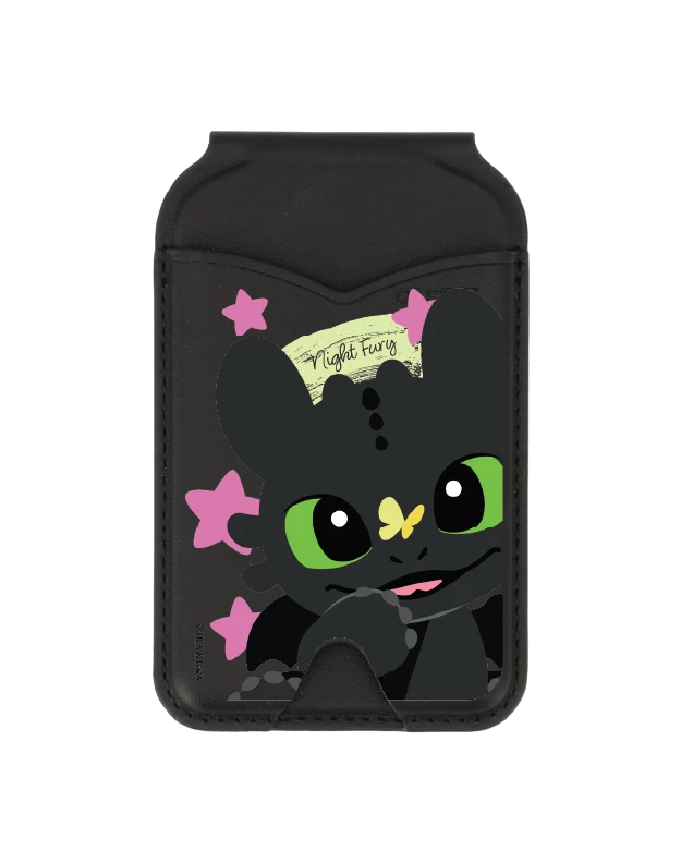 กระเป๋าใส่บัตร magsafe พร้อมกระจก ดำ httyd เบบี้เขี้ยวกุด