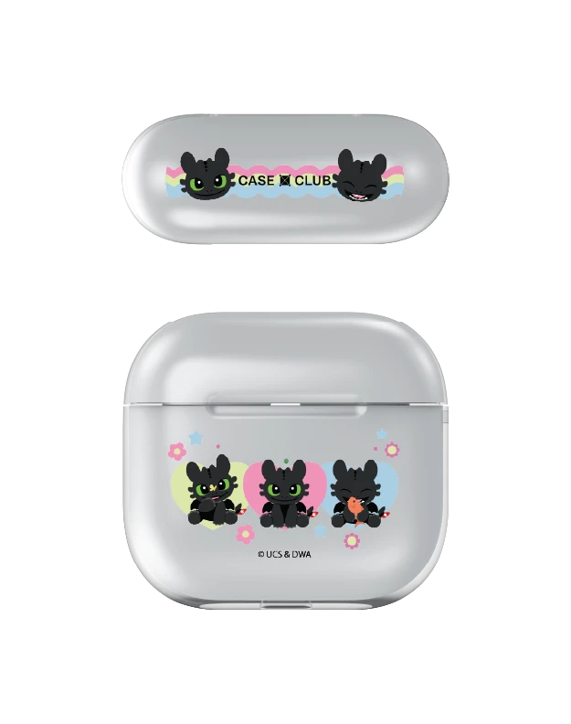 airpods 4 clear case httyd toothless trio