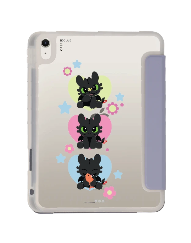 เคสใส ipad air4/5/6/7 11" 2025 (m2/m3) สีม่วง httyd เขี้ยวกุดเรียงสาม
