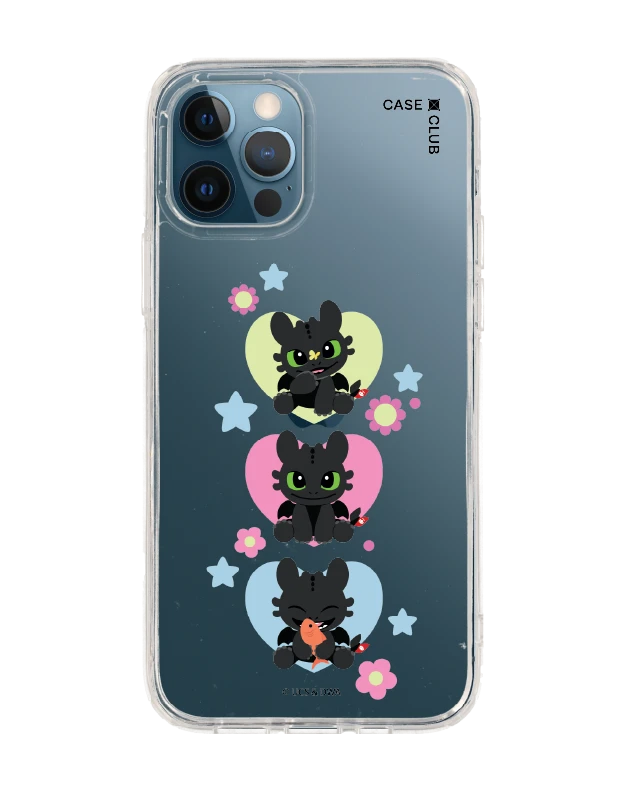 iphone 12/12 pro clear case httyd toothless trio