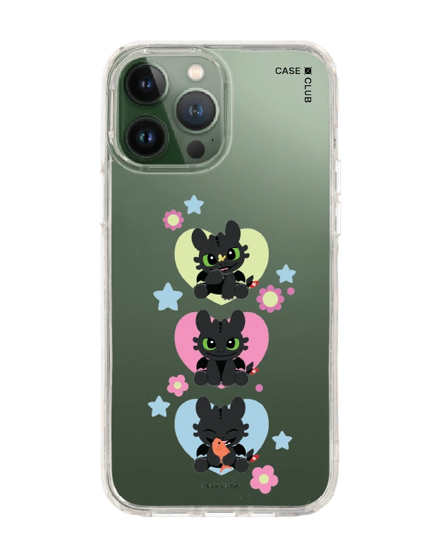 iphone 12/ 13 pro max clear case httyd toothless trio